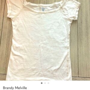 Brandy Melville White Scoop Neck Tee